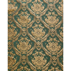 Chenille Imperial collection, Home Decor Upholstery,Color Green/Gold, Sold By the Yard